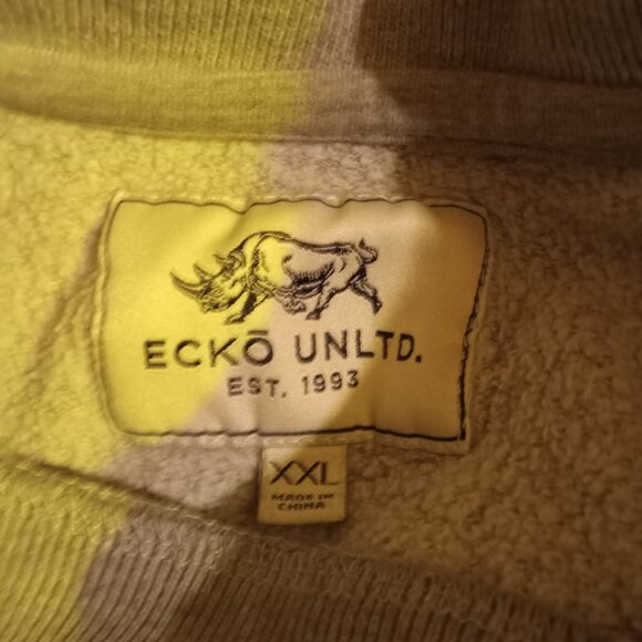 Mens Grey XL Marc Ekco 8-Bit Rhino Long Sleeve Sweatshirt Vintage Ecko Unltd - Picture 4 of 5